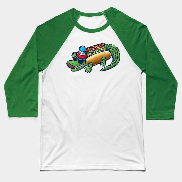 Da Chicago Gator Dog Baseball T-Shirt by nickv47